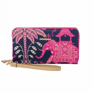 Rare Spartina Pink Palm Elephant Wallet NWT